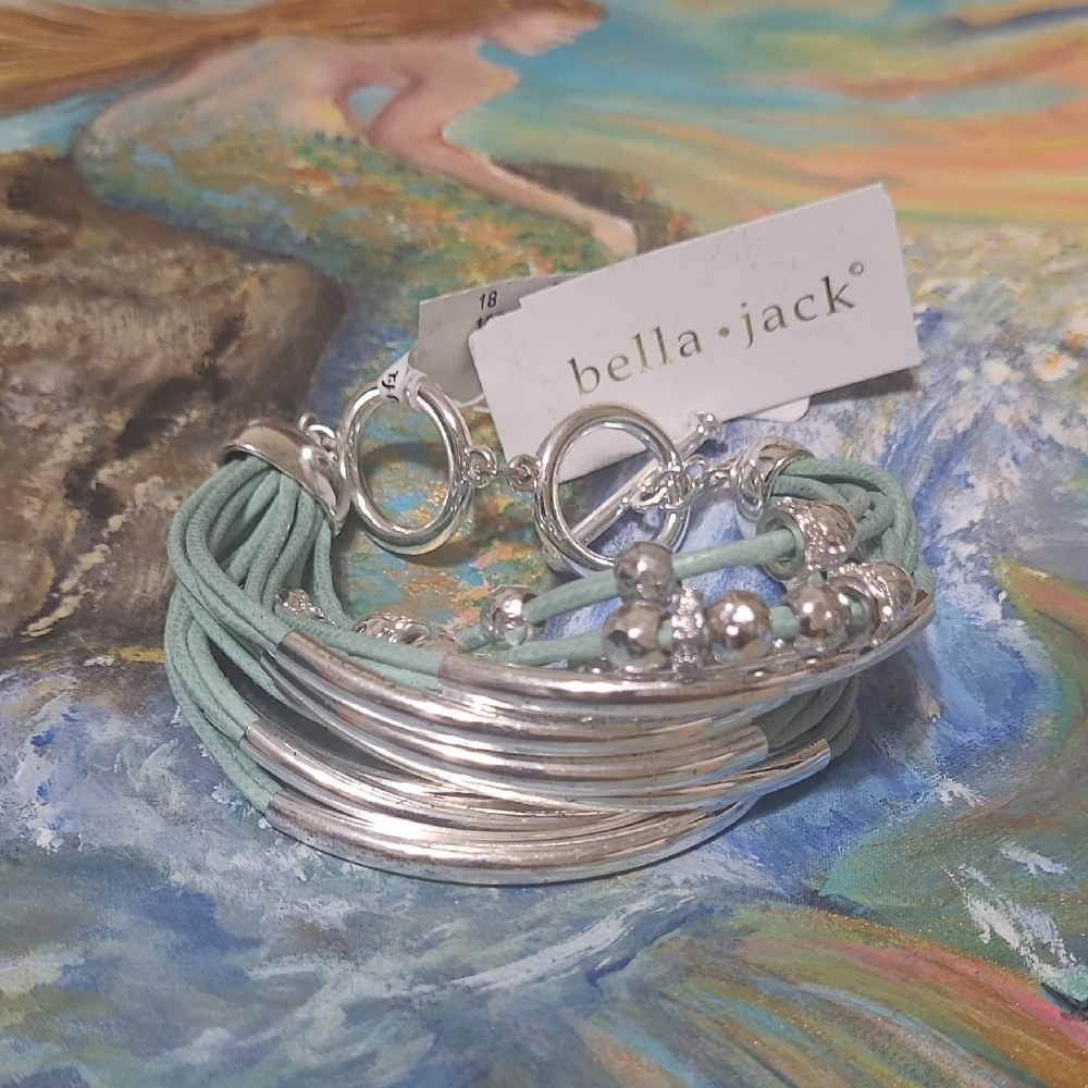 Silver and Mint Bracelet